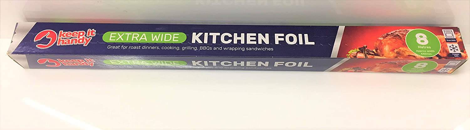 Kitchen Foil 44cm x 8 Metres -Extra Wide - nappyworlduk