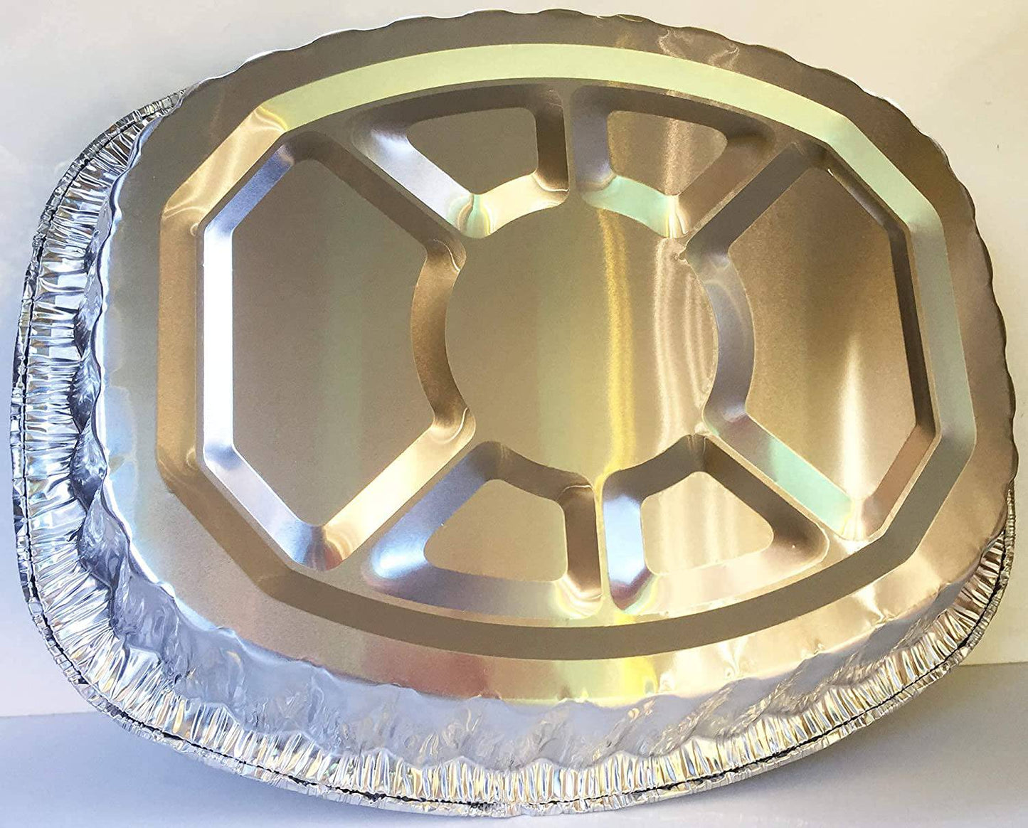 Large Disposable Foil Aluminium Roasting Baking Tray- 45.5 cm x 35.8 cm x 8.5cm - nappyworlduk