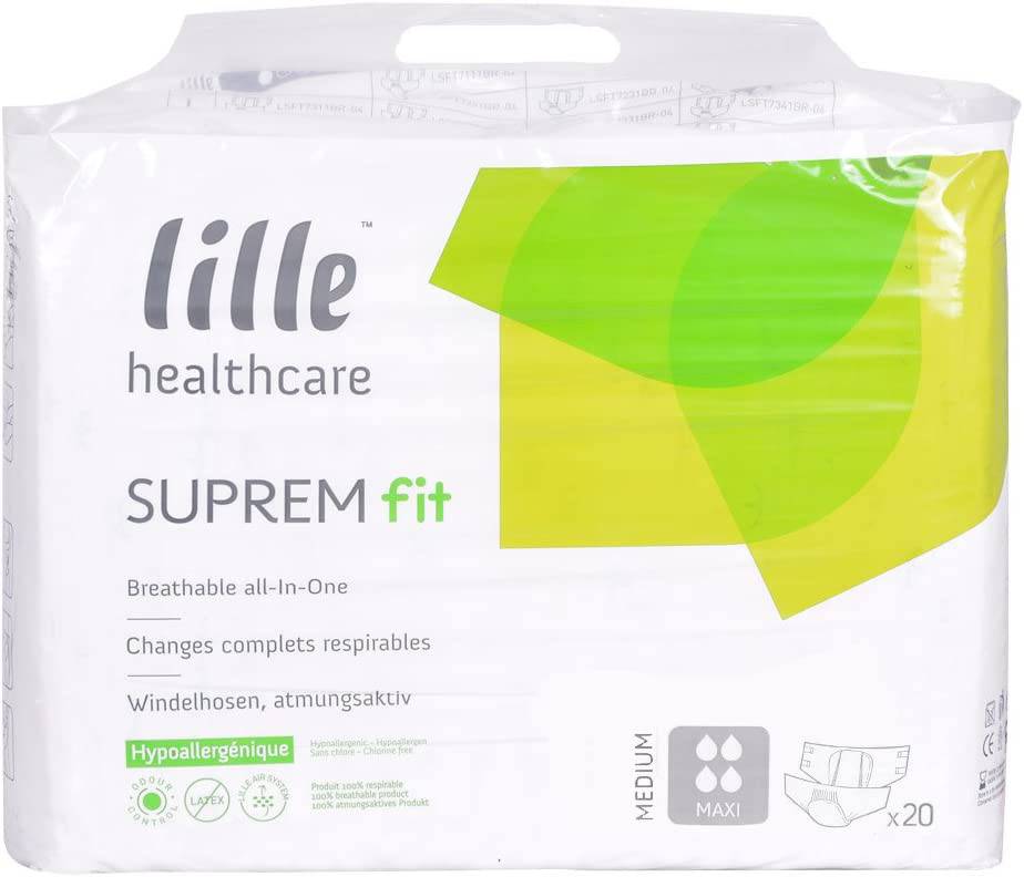Lille Supreme Fit - Maxi (3370ml) Medium (80-130cm) Pack of 20 - nappyworlduk
