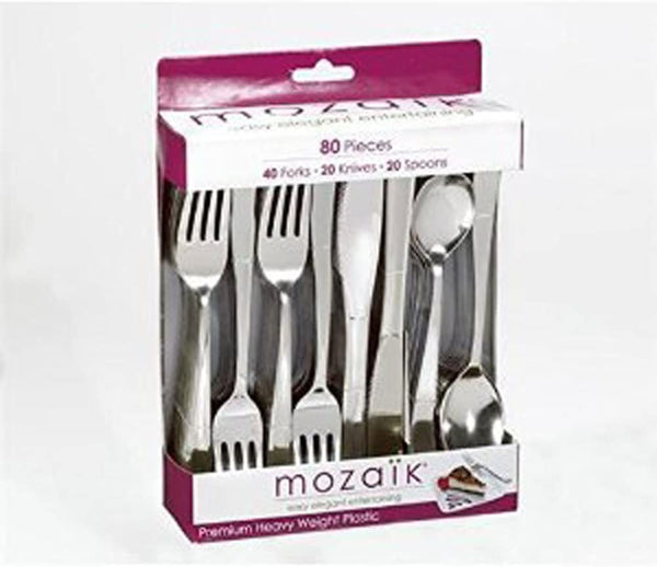 Mozaik Metallised Cutlery Mixed Pack 80's - nappyworlduk