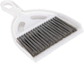 White mini dustpan and brush set with compact design for camping and festivals