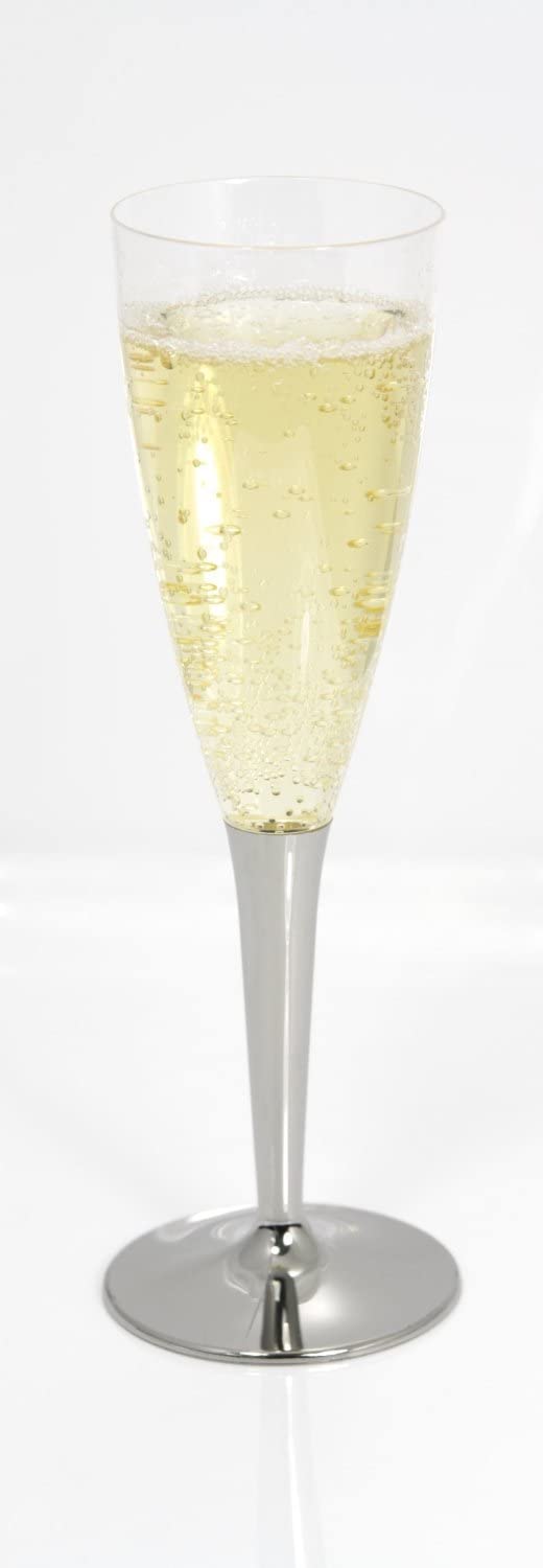 Mozaik Plastic Champagne Flutes (100ml) Pack of 10 - nappyworlduk