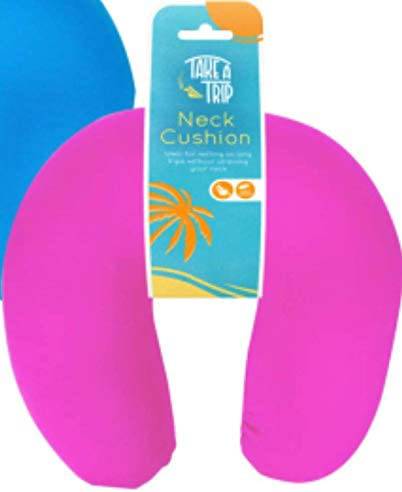 Pillows Direct Ergonomic Neck Support Travel Cushion- Pack of 2 -Blue and Pink - nappyworlduk