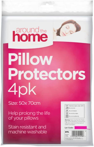 White Pillow Protectors 4pk