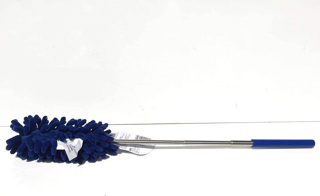 ProClean Extendable Chenille Duster- Ergonomic Soft Handle-360 Rotating Head Duster-Extends to 74cm (Navy Blue) - nappyworlduk
