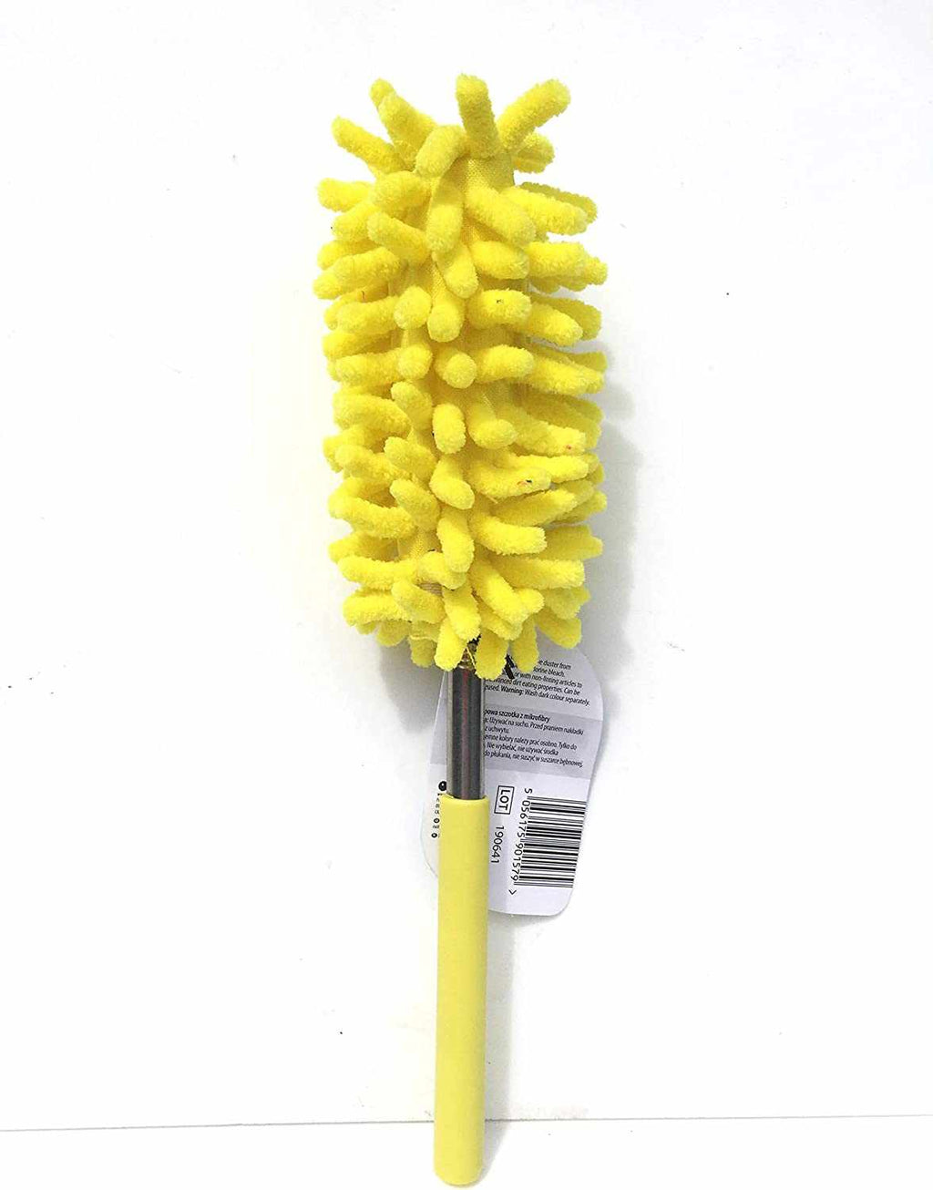 ProClean Extendable Chenille Duster with yellow microfiber head and ergonomic soft handle, 360-degree rotating and washable