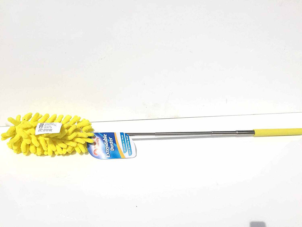 ProClean Extendable Chenille Duster- Ergonomic Soft Handle-360 Rotating Head Duster-Extends to 74cm (Yellow) - nappyworlduk