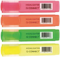 Q-Connect Highlighter Pens KF01116 - Assorted, Pack of 4 - nappyworlduk