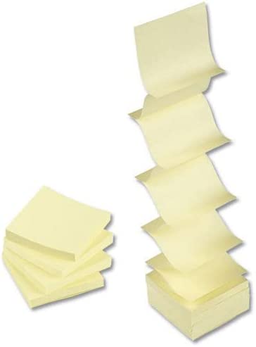 Q-Connect Fanfold Quick Notes, 75 x 75 mm KF02161 - Yellow, Pack of 12 - nappyworlduk