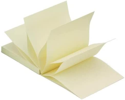 Q-Connect Fanfold Quick Notes, 75 x 75 mm KF02161 - Yellow, Pack of 12 - nappyworlduk
