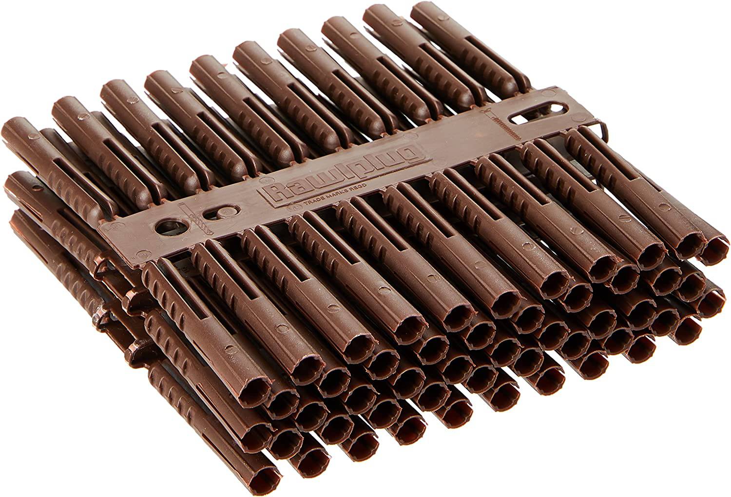 Rawlplug Plastic Plugs (100) Brown - (Screw Sizes 10-14) - nappyworlduk