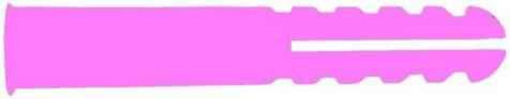 Rawlplug plastic plugs pink box of 100 for screw sizes 6-10