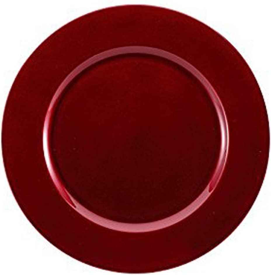 Red round charger plate 33cm diameter for decorative display