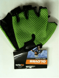 Men's fingerless cycling gloves with padded mesh fabric and pull tabs for easy wear