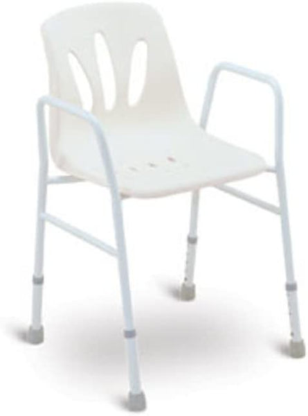 Height Adjustable Shower Chair-White - nappyworlduk