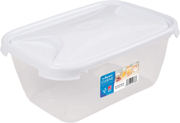 2.0 Litre Rectangular Food Storage Container Box with Lid - nappyworlduk