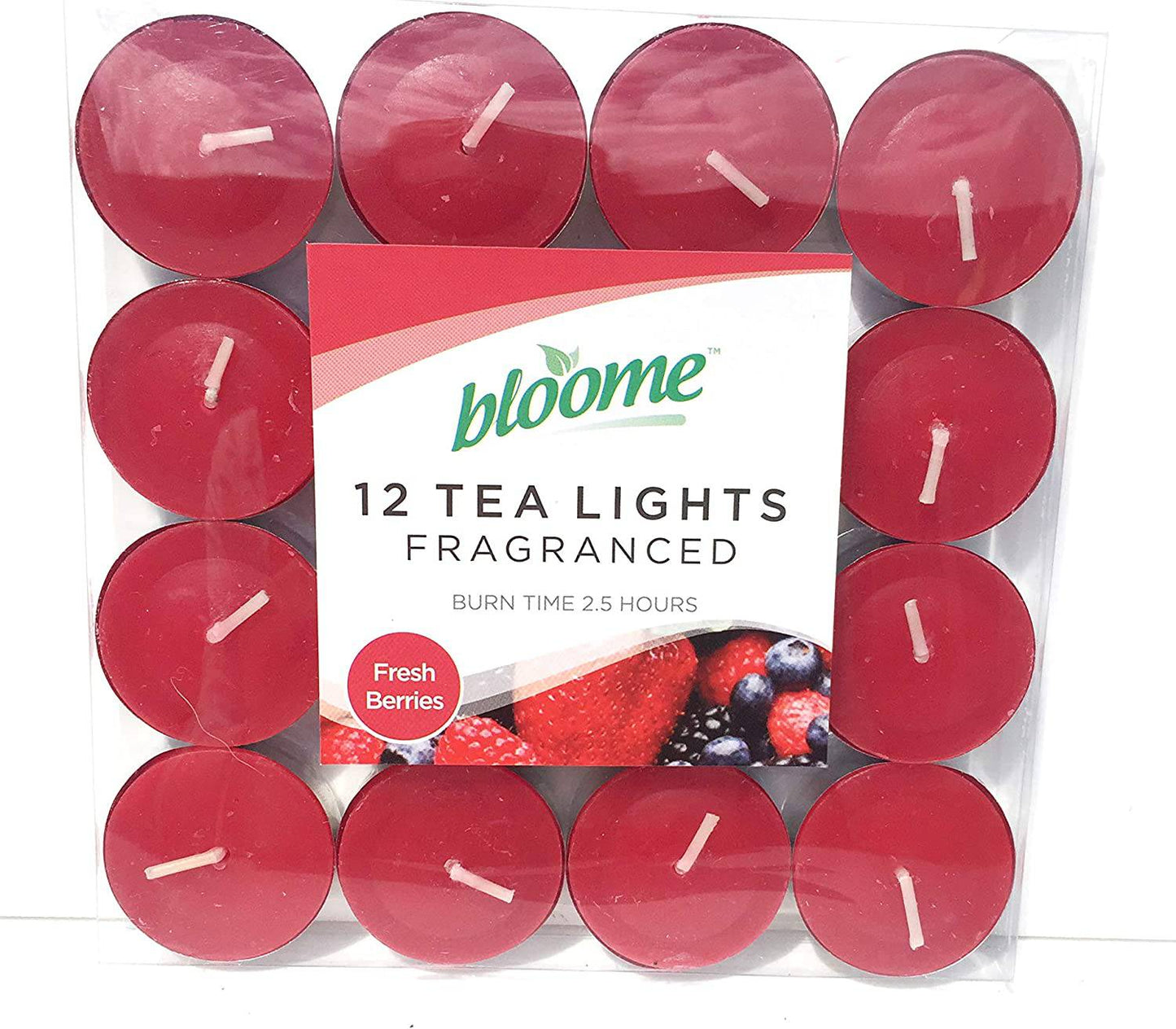 Fragranced Tea Light Candles Assorted 12pk (Fresh Berries) - nappyworlduk