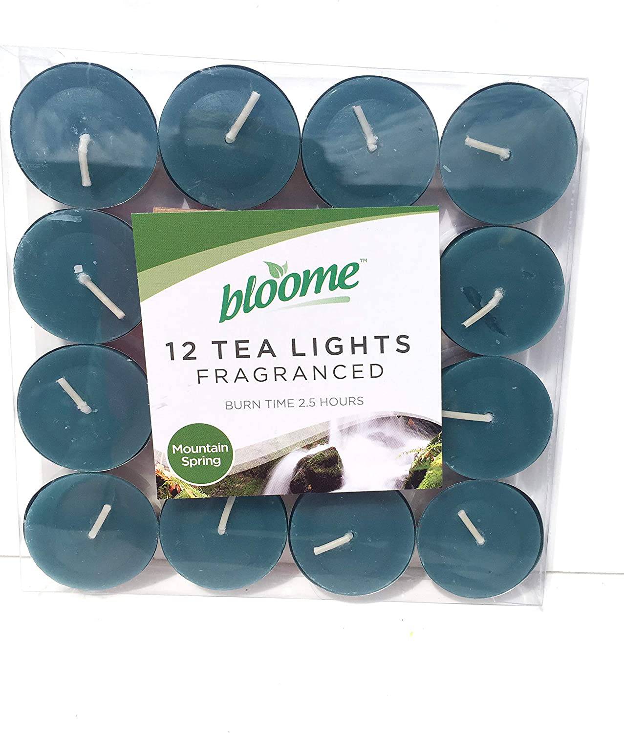 bloome Fragranced Tea Light Candles Assorted 12pk (Mountain Spring) - nappyworlduk