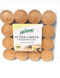 bloome Fragranced Tea Light Candles Assorted 12pk (Indulgent Vanilla) - nappyworlduk