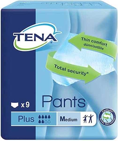 Tena Absorbent Pants Plus, Medium, 9 each