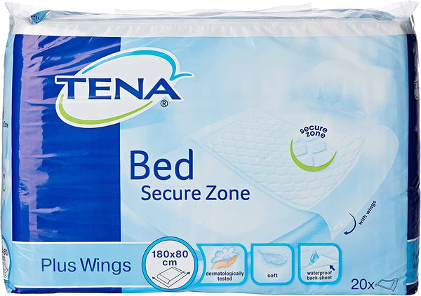 Tena Bed Plus Wings - 80 x 180cm, Pack of 20 Sheets