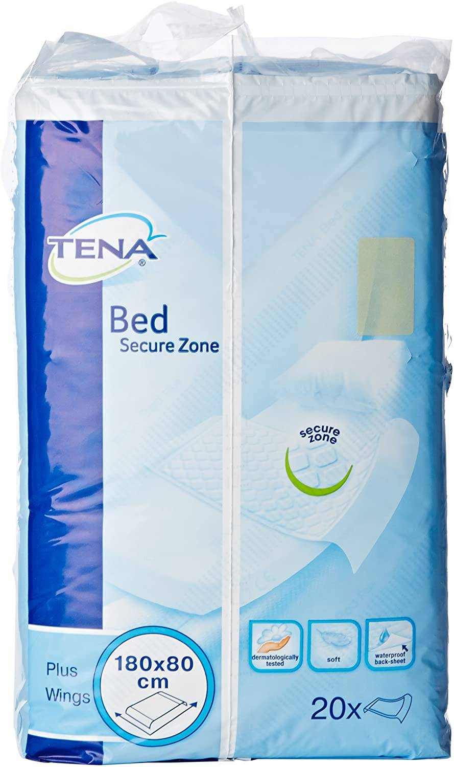 Tena Bed Plus Wings - 80 x 180cm, Pack of 20 Sheets - nappyworlduk