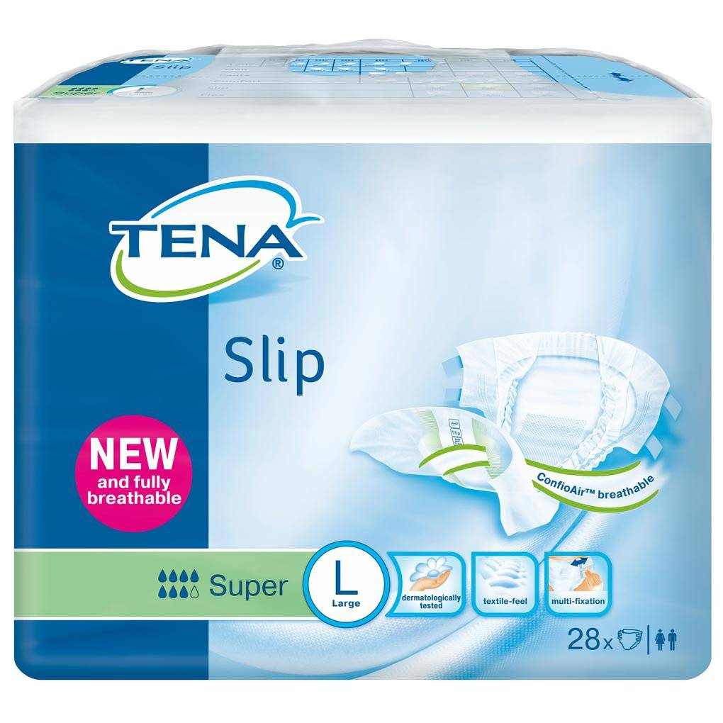 Tena Large Slip Super adult incontinence pads pack of 28 with breathable design and wetness indicator
