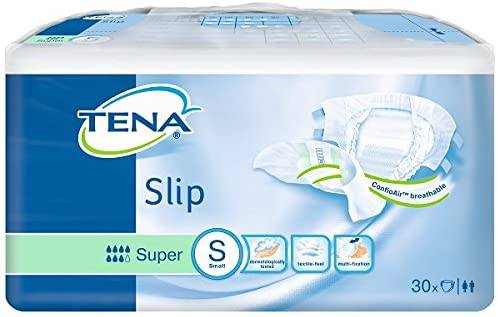 Tena Small Slip Super pack of 30 medium size all-in-one protection adult diapers with FeelDry technology and wetness indicator