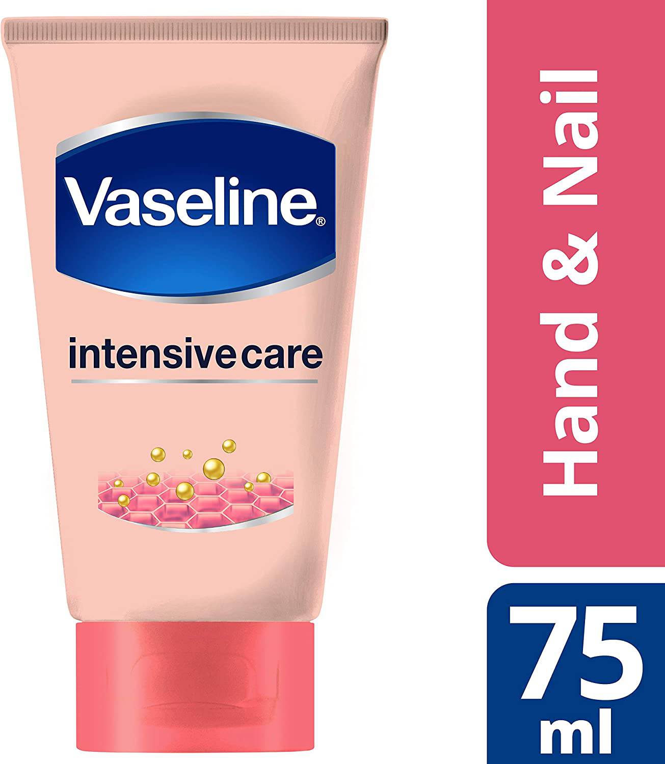 Vaseline Hand Cream for Very Dry Hands, Intensive Care Healthy Hands Stronger Nails Cream 75 ml - nappyworlduk