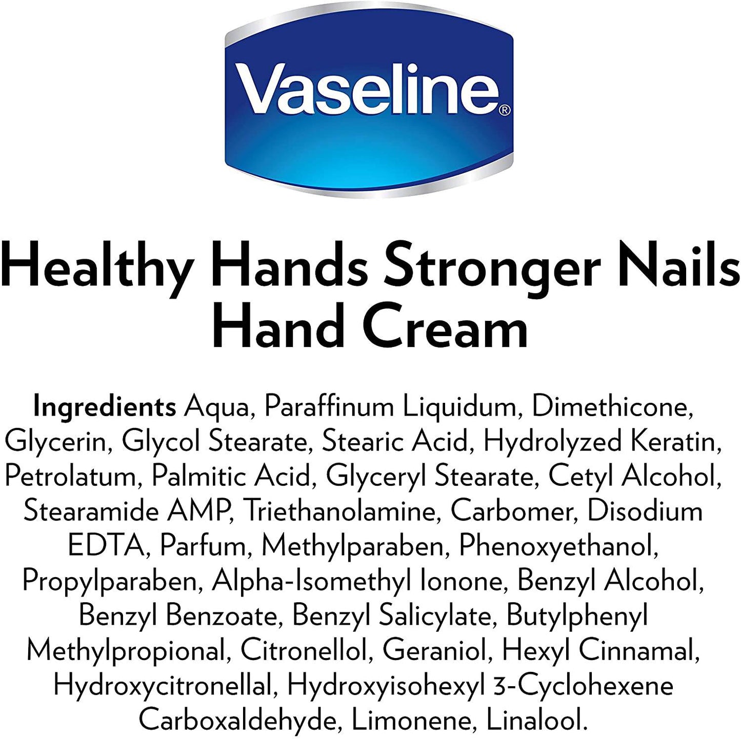 Vaseline Hand Cream for Very Dry Hands, Intensive Care Healthy Hands Stronger Nails Cream 75 ml - nappyworlduk