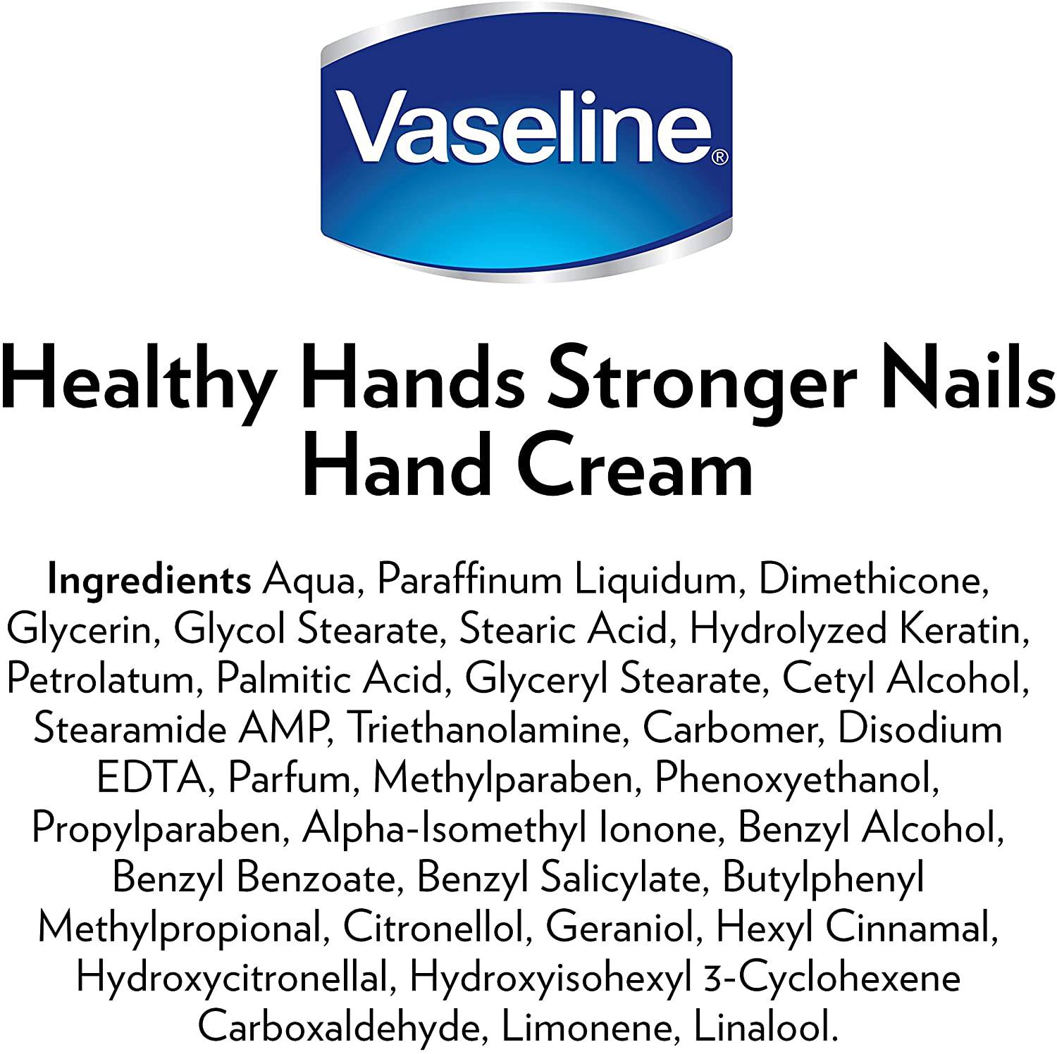 Vaseline Hand Cream for Very Dry Hands, Intensive Care Healthy Hands Stronger Nails Cream 75 ml - nappyworlduk
