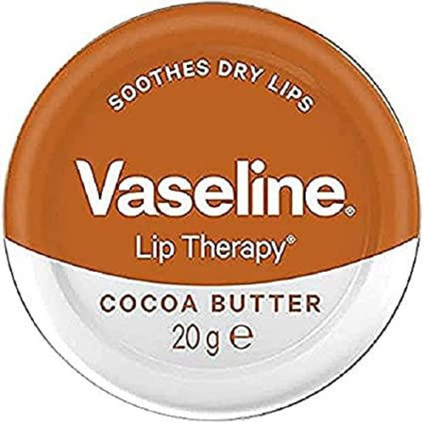 Vaseline Lip Therapy Cocoa Butter Tin, 20g - nappyworlduk
