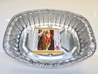 Large Disposable Foil Aluminium Roasting Baking Tray- 45.5 cm x 36.5 cm x 8.6cm - nappyworlduk