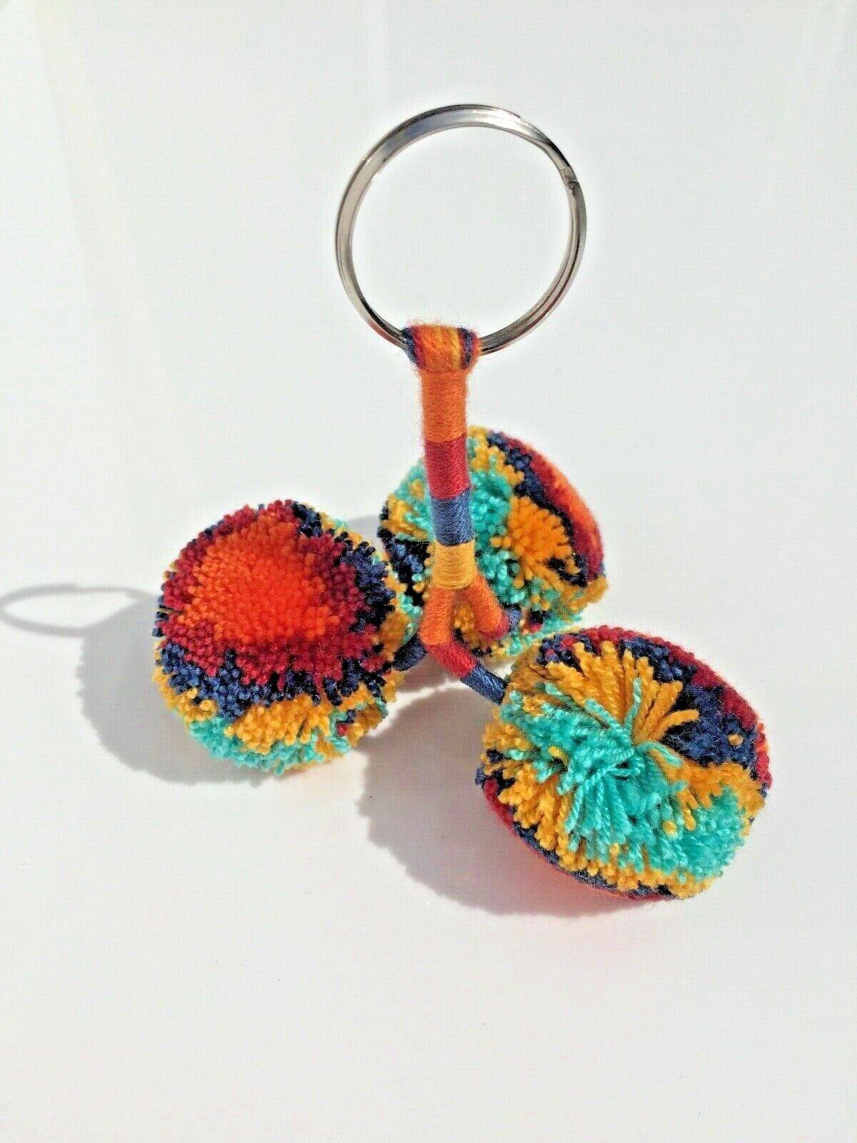 Pom Pom Metal Key Ring -Exclusive designs by Chica Bonita Fashion - nappyworlduk